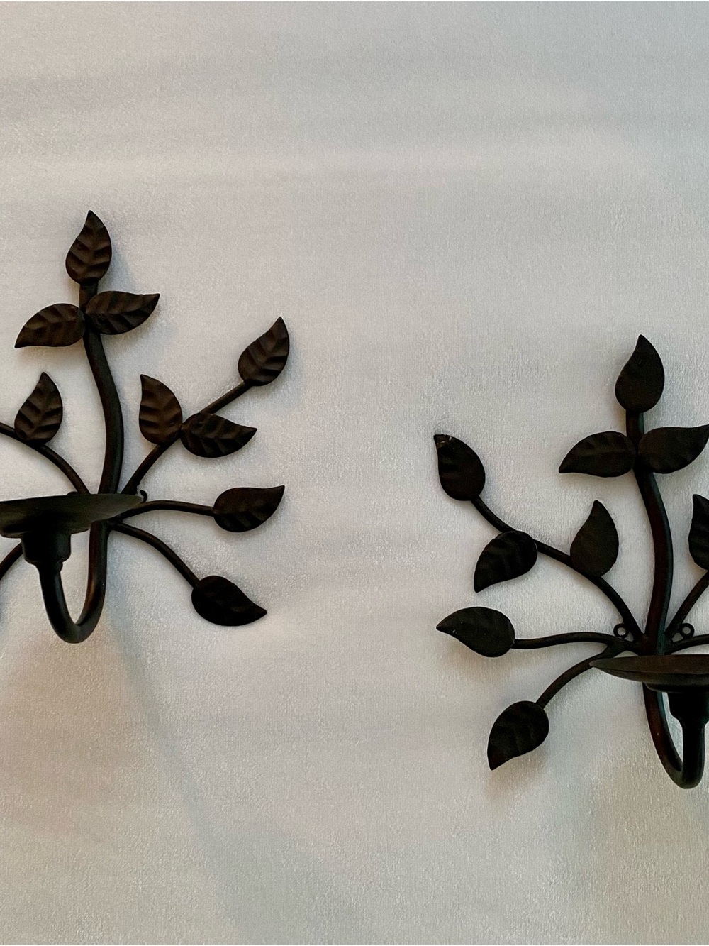Set of 2 Vintage LGD INC. Metal Branch Wall Candle Sconces
